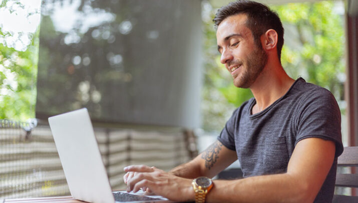 A man using MyArthritisGuide